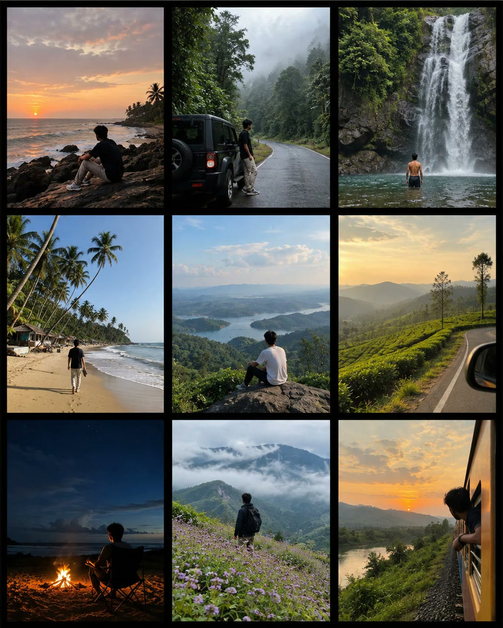 Collage of travel photos edited with the presets